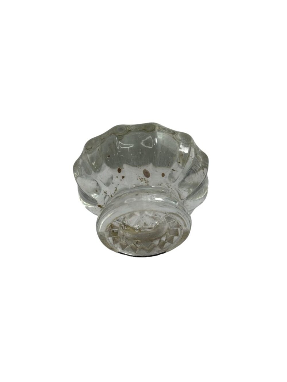 Vintage Clear Glass Fluted Doorknob Replacement With Faceted Design No Hardware - Picture 4 of 11